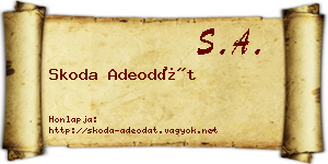 Skoda Adeodát névjegykártya